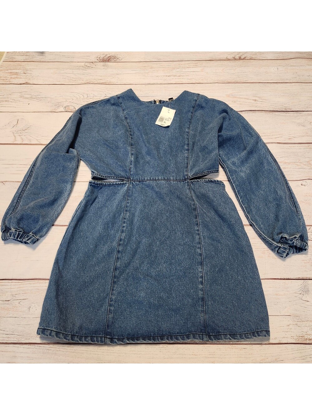 Forever 21 XL Medium Blue Denim Long Sleeve Dress NWT